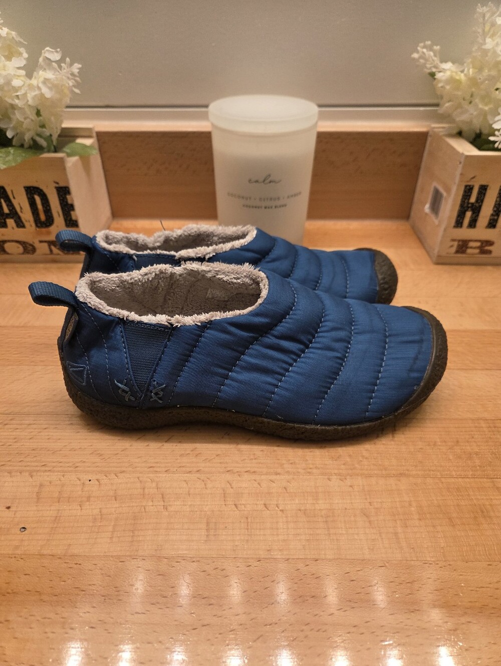 KEEN Howser II Blue Quilted Fleece-Lined Slip-On Shoes Women's Size 7